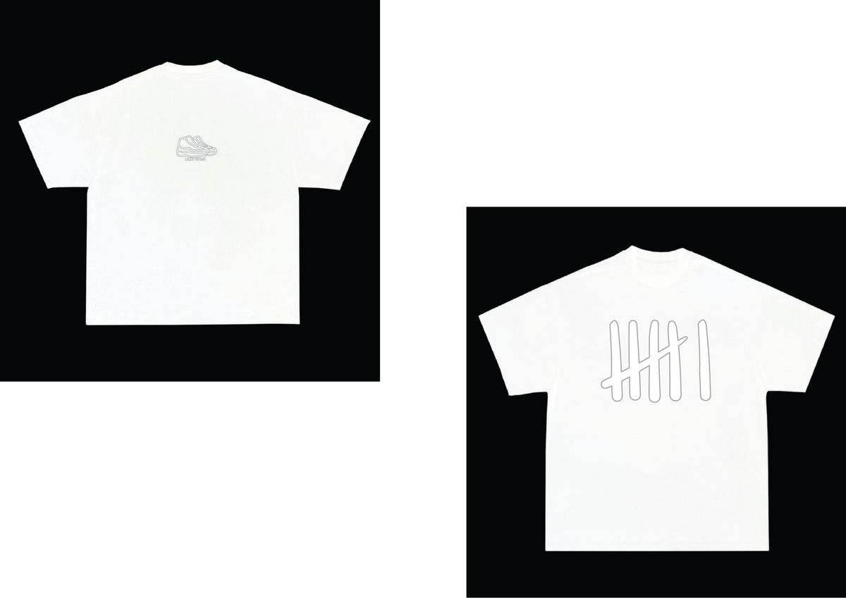 Laced Vintage Grey on White Tee