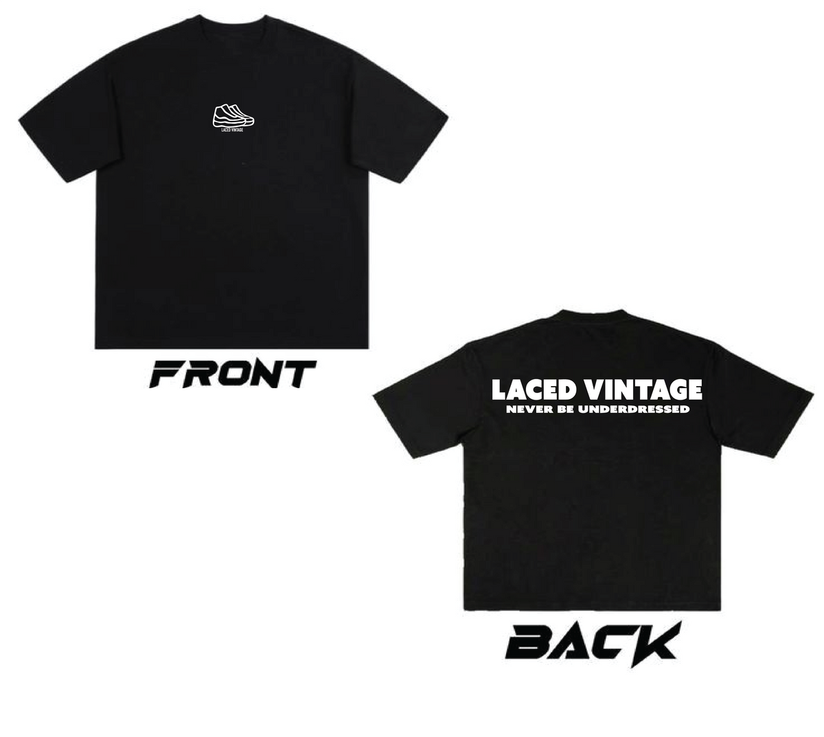 Laced Vintage Plain Black Tee